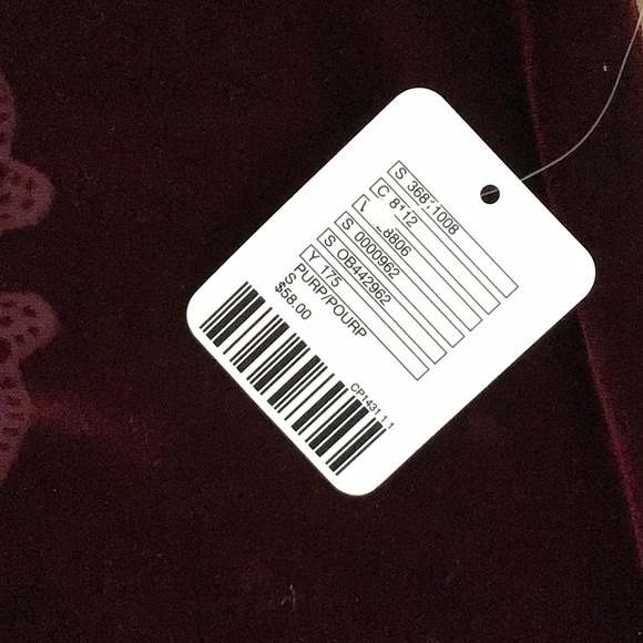 NWT FREE PEOPLE VELVET BURGUNDY  TOP - Picture 3 of 9